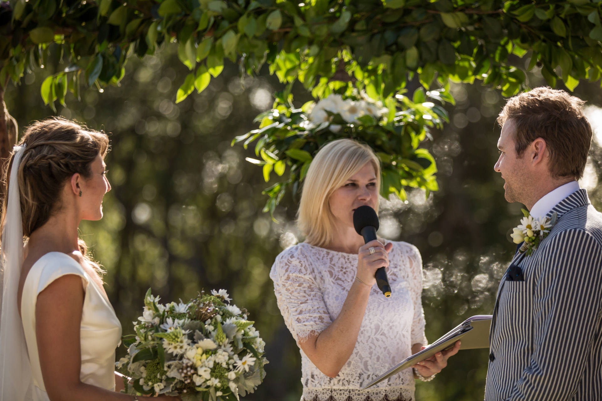 An intimate moment under the canopy