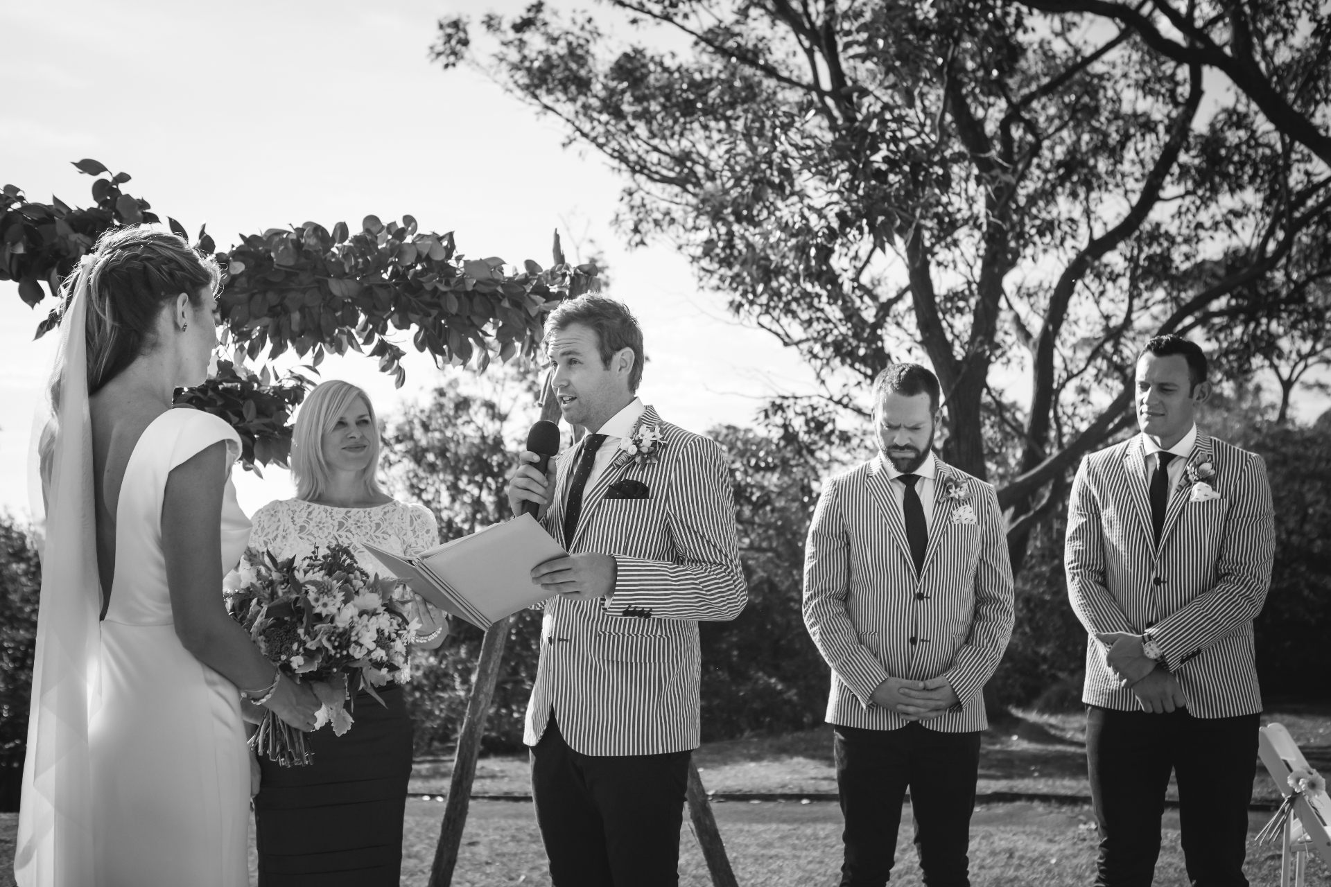 The groom's vows, vineyard ceremony