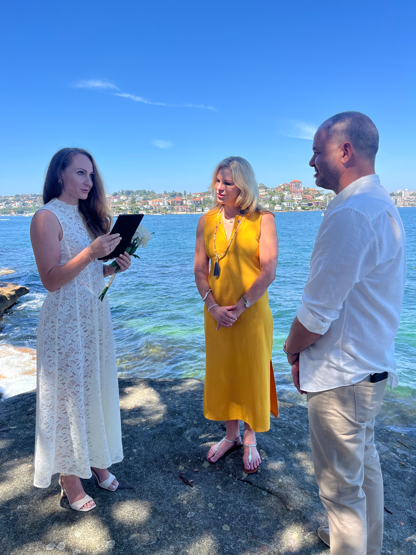An intimate ceremony on the coastal rocks